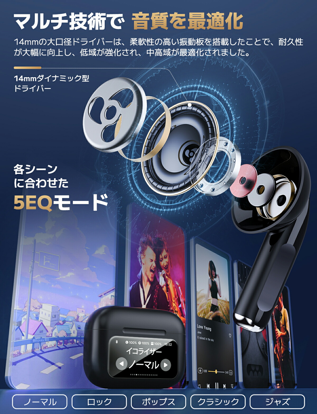 ✨超特価✨半額以下❣️スタイリッシュなイヤホンANC機能搭載 ✨超特価✨半額以下❣️スタイリッシュなイヤホンANC機能搭載