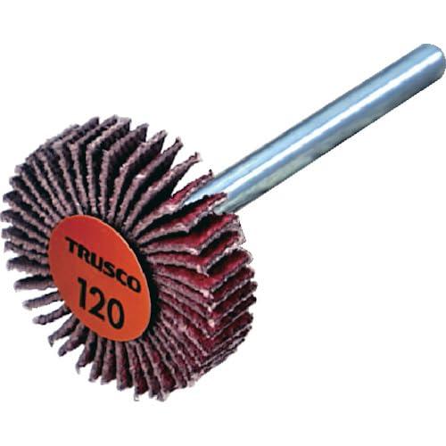 ＴＲＵＳＣＯ セラミックフラップホイール 軸径３ｍｍ ＃１２０ 外径２５×幅５×軸長３０ （１０個入） TCF2505-CE-120