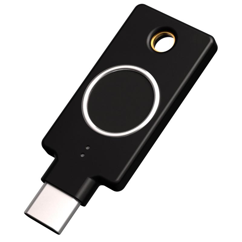Yubico YubiKey Bio C Fido Edition 指紋認証 - FIDOセキュリティキー 2要素認証キー FIDO U2F/FIDO2/USB-C/Type-C/指紋認証/生体認証/2段階認証/高耐久性/耐衝撃性/防水/IP68 キーホ