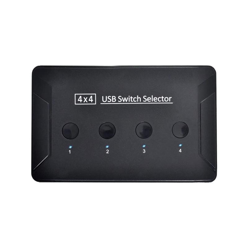 Cablecc KVM スイッチセレクター 4ポート PC 共有デバイス キーボードマウススキャナープリンター用