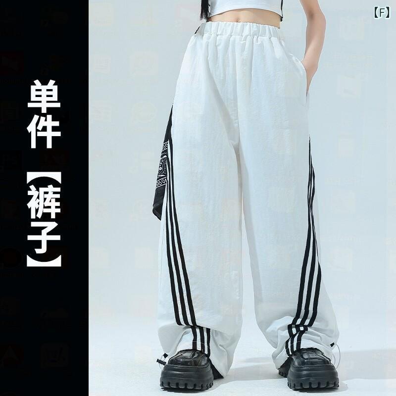 ストリート　子供　ダンス ヒップ ホップ ガール ストリート ダンス ジャズ スーツ パフォーマンス 服 韓国 スタイル キャットウォーク へそ 出し ベスト 子供用