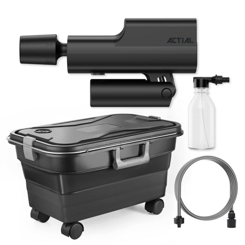 ACTIAL コードレス高圧洗浄機 ペットボトル給水対応 充電式 小型軽量 家庭用 洗車 ベランダ 網戸 自転車掃除 5段階モード 静音設計