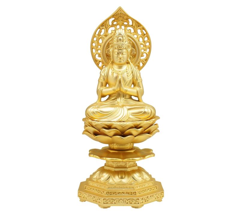 勢至菩薩 １５．０ｃｍ 金鍍金仕上 アロイ製 [仏像]