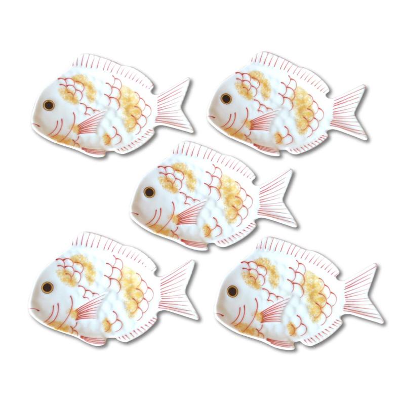 正月 食器 和食器 小皿 鯛 縁起物 有田焼 祝賀会鯛（白）小皿 ５枚仕掛ける かざり付ける和氏の璧