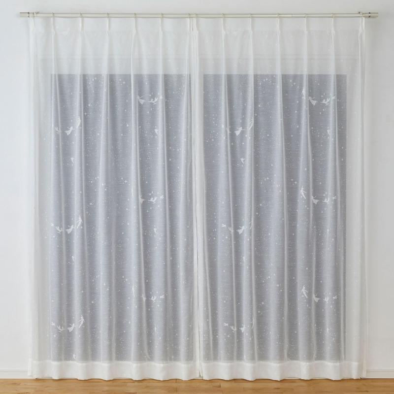 スミノエ ピーターパン フライインザスカイボイル カーテン シアー 1枚入 100&times;133cm W 342-74235｜SEIYUショップ