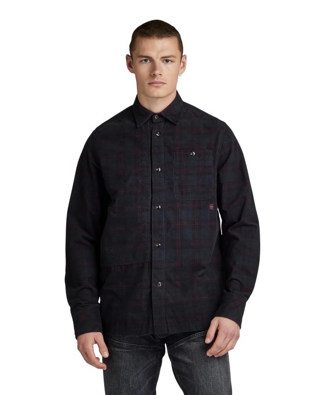 [ジースターロゥ] シャツ メンズ 長袖 レギュラーフィット UTILITY PANEL REGULAR SHIRT