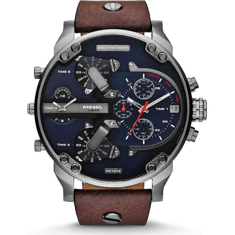 Diesel Men's DZ7314 The Daddies Series Stainless Steel Watch With Brown Leather Band [並行輸入品]｜SEIYUショップ