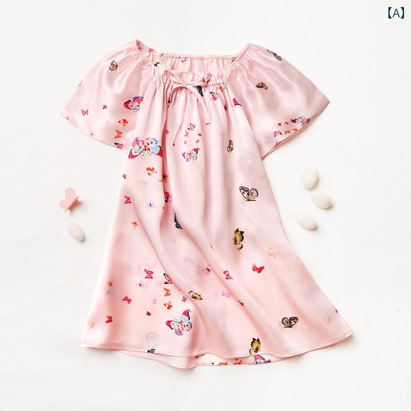 ちびっ子用 愛くるしい パジャマ 歳月 Niujia ちびっ子用 地絹 さくら色 夢見鳥 ナイト爵御召しもの 夏 お嬢さん 桑の実 地絹 御召しもの お嬢さん パジャマ 養護ホーム御召しもの
