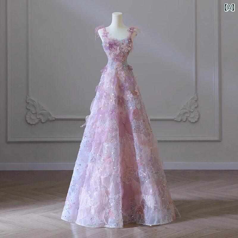 パーティー ドレス スタイル レデイース イブニングドレス 2025 森の 高級 ホスト パーティー スーパー フェアリー の 花嫁の トースト ドレス|SEIYUショップ