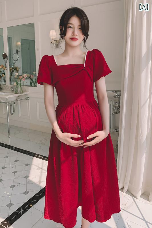 パーティー ドレス スタイル 妊婦用 トースト ドレス、 花嫁 2024年 新作 ウェディングドレス、 お返し ドレス、 婚約 ドレス、 大きい サイズ、 太め、 mm、 お腹 カバー、 夏
