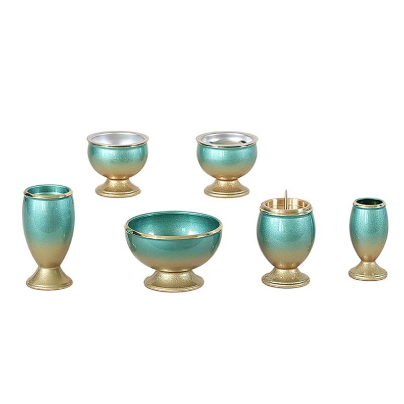 モダン仏具「流星」6具足 2.5寸 真鍮製 六具足