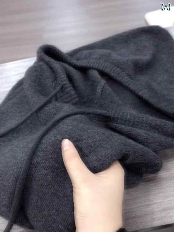 セーター ニット レディース 広 州 十三 紅の 怠 惰な 高級 茶 灰色の フード 付き セーター トップス 女性の 秋と 冬の 柔らかい もちもち した フード 付き セーター