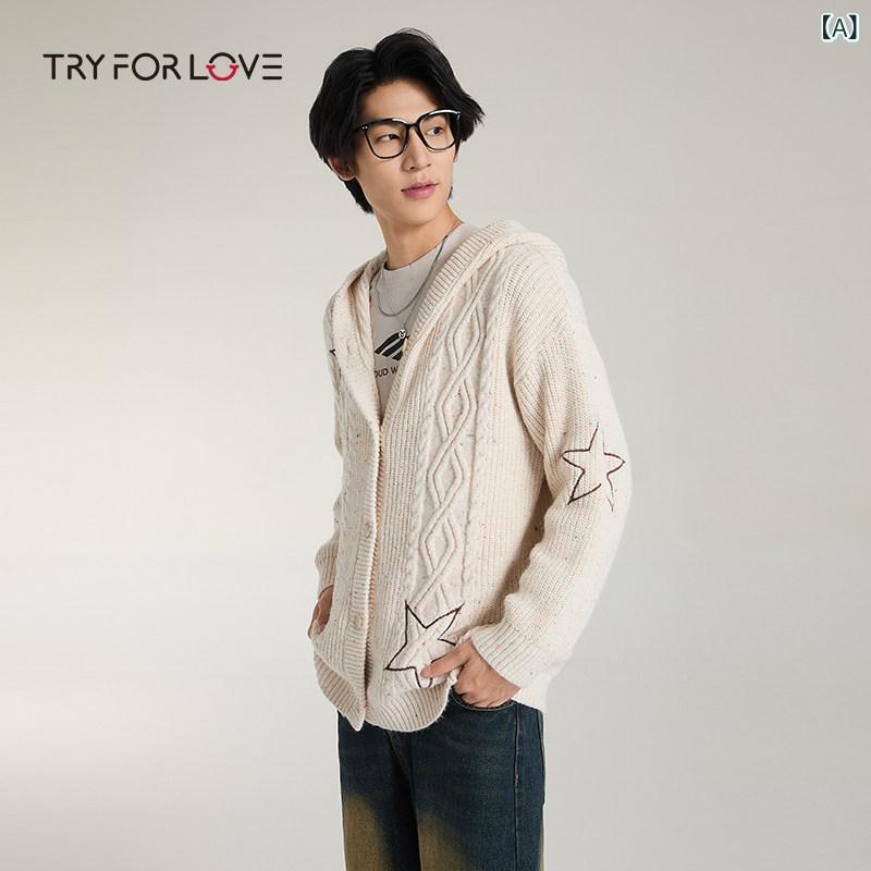 プルオーバー 編み物 レディース Tryforlove 一風変わった 二人組 ジレー プルオーバー 厚地の外套 レディース 2025 秋 冬 新作 編み物 ボンネット 付き添い人 上衣 メンズ