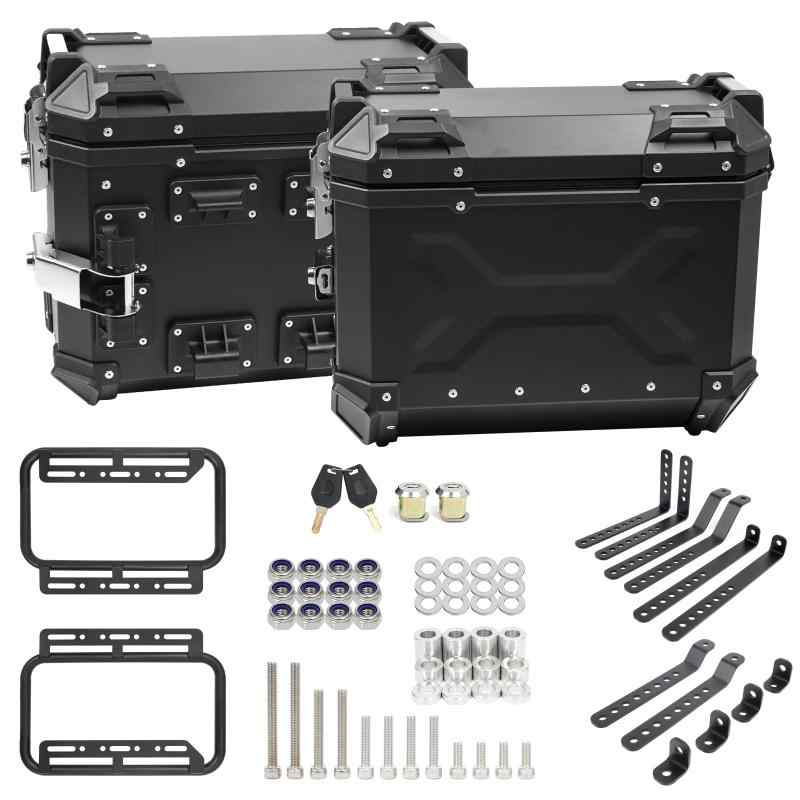YESHMA 汎用 バイク サイドボックス 36L バイク用 パニアケース 大容量 サイドケース アルミ製 四角 バイク ボックス 着脱簡単 取り付け ステー サイドキャリア 付き 防犯対策用 鍵2本 収納ボッ