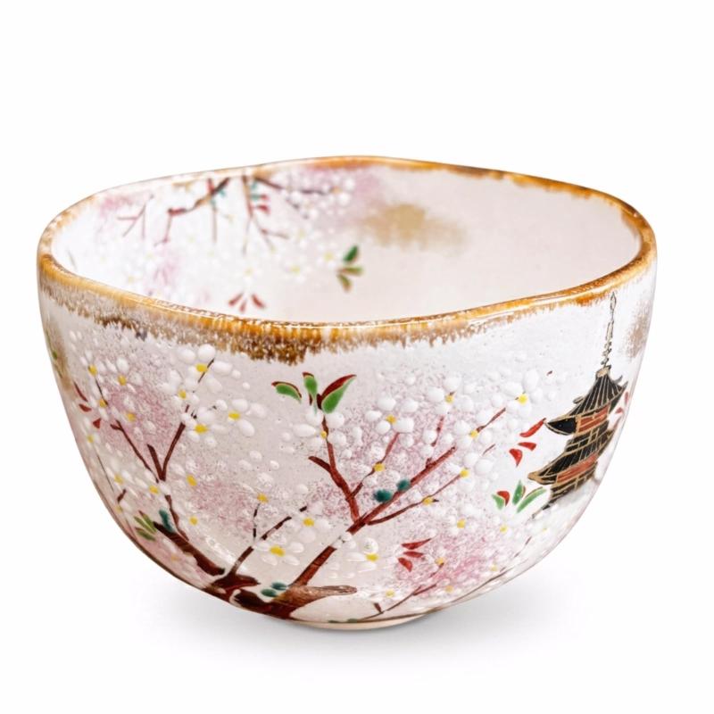 抹茶茶碗 桜 抹茶碗 茶碗 影山 彩画茶碗 一客 茶道具 茶道 お読み合わせる 瀬戸もの お点前用 通年物 時期物 授業時間茶道 抹茶 表千家 裏千家 茶事 茶巾 茶杓