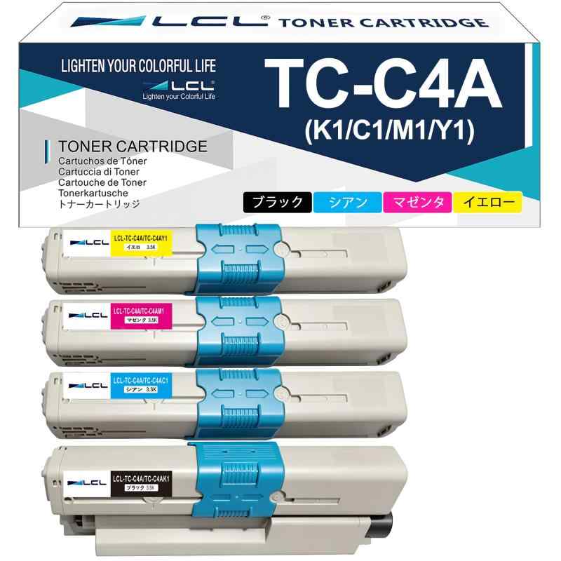 LCL OKI用 TC-C4A TC-C4AK1 TC-C4AC1 TC-C4AM1 TC-C4AY1 (4色セット ブラック シアン マゼンタ イエロー) 互換トナーカートリッジ 対応機種:OKI C332 /MC363/C332dn/MC363dn/|SEIYUショップ