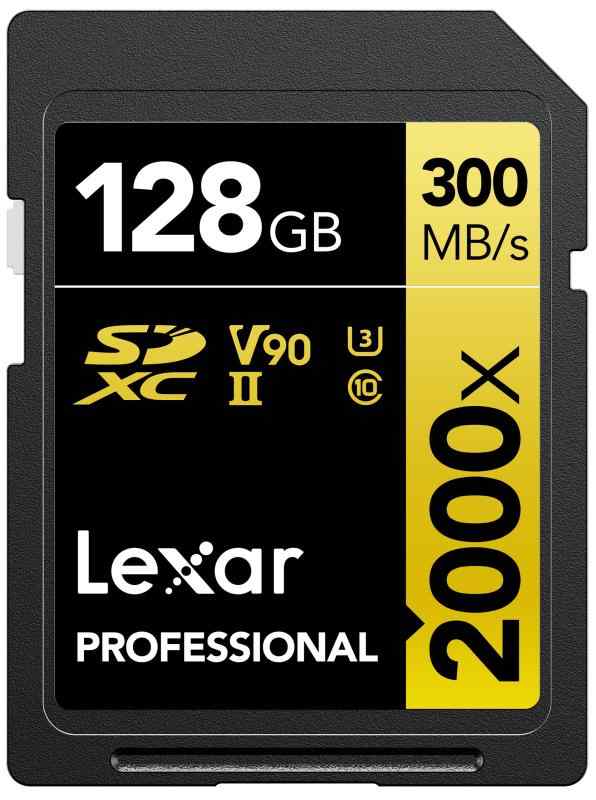 Lexar Profes. 2000x SDHC/SDXC UHS-II U3 128GB, LSD2000128G-BNNNG｜SEIYUショップ