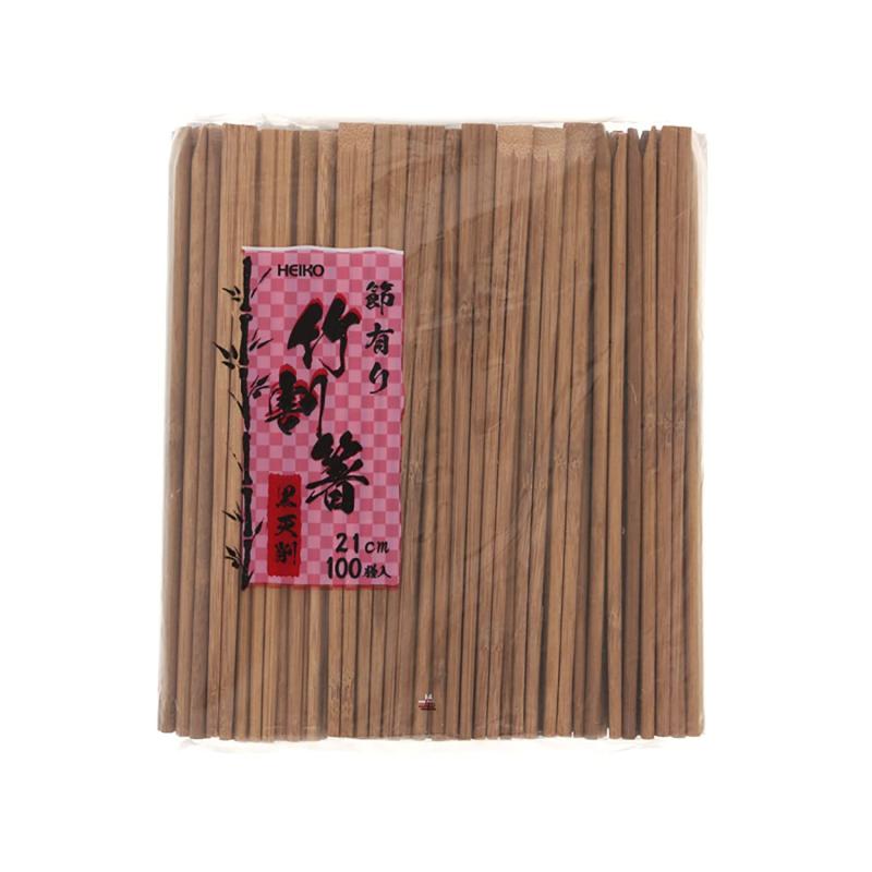 【ケース販売】HEIKO 割箸 竹黒天削箸 節有り 裸 00463632 1ケース(100膳入×30袋 合計3000膳)