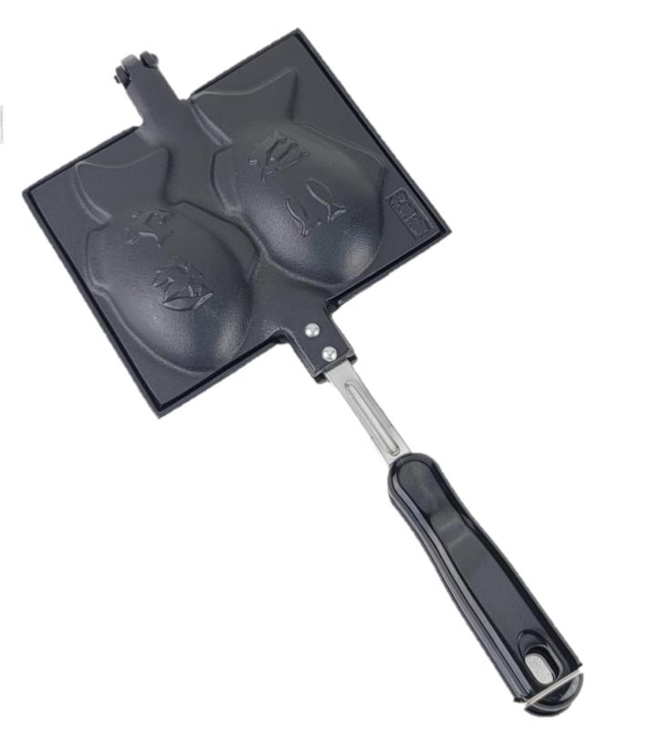 岩鋳 Iwachu たいやき器 黒焼付 (たい12×6.5珊) 直火用 南部地方金物 24030 黒 たいやき大きさ12×6.5珊