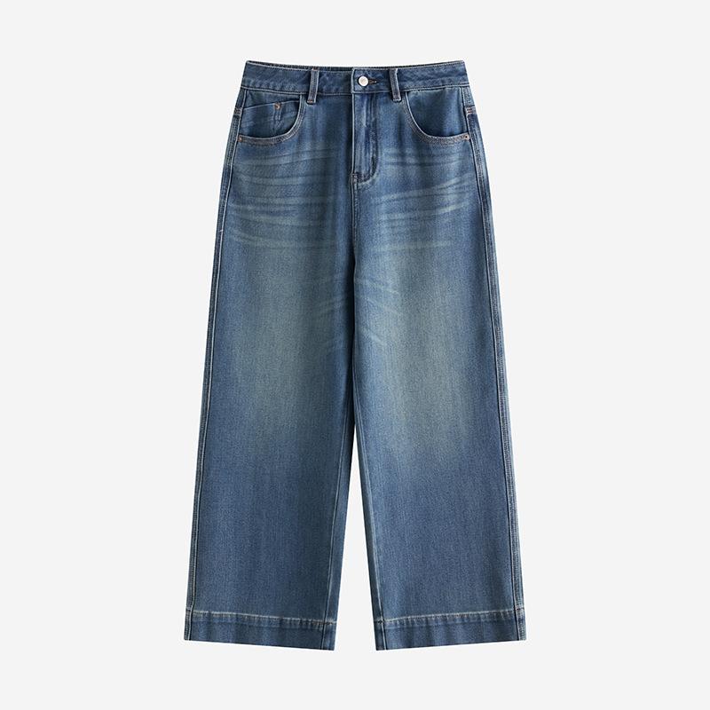 レディース 春夏 ゆったり クロップドパンツ 引っ切り無い ジーンズ  生まれ変わり衣料繊維 高伸縮性 合わせ分かりやすい 普段使い走り 心地よい 好いたらしい