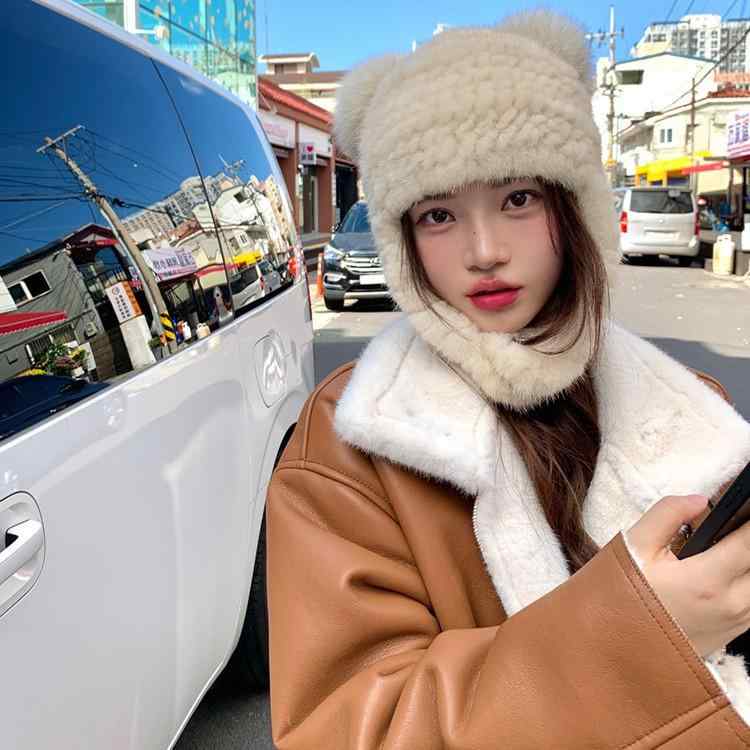 帽子 冬用 ファー 耳付き ミンクファー フォックスファー 厚手 保温 スタイリッシュ 暖か 柔らか素材 ユニセックス アウター アクセサリー