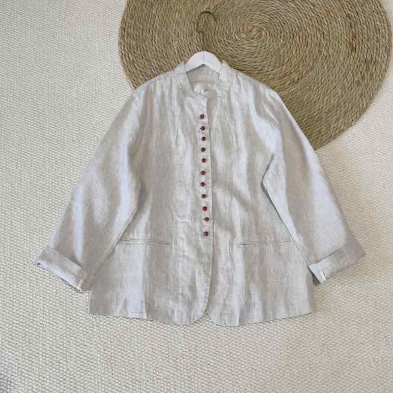 上衣 春夏 リネン 照明ランプ色合い ゆったり 軽さ 通気性 分かりやすい 今めかしい 個人的特徴的 名取り草  心地よい アウター 普段使い走り 通い相応う