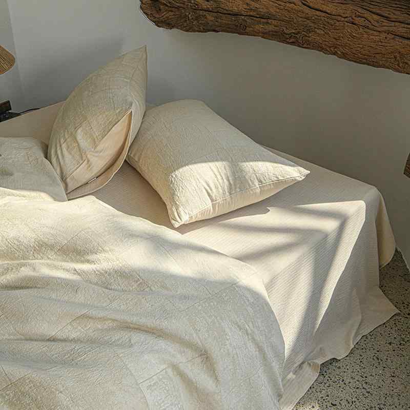 寝具 4点セット レトロ 純コットン 色織 大提花 長繊維綿 ベビー対応 肌触り良い 吸湿性 ベッドシーツ 掛け布団カバー 枕カバー｜SEIYUショップ