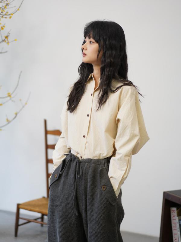 レディース ゆったり 長袖 綿織物 シワ工業 プルオーバー 心地よい 普段使い走り 好いたらしい パステル色の 原料品 処方箋 トップス
