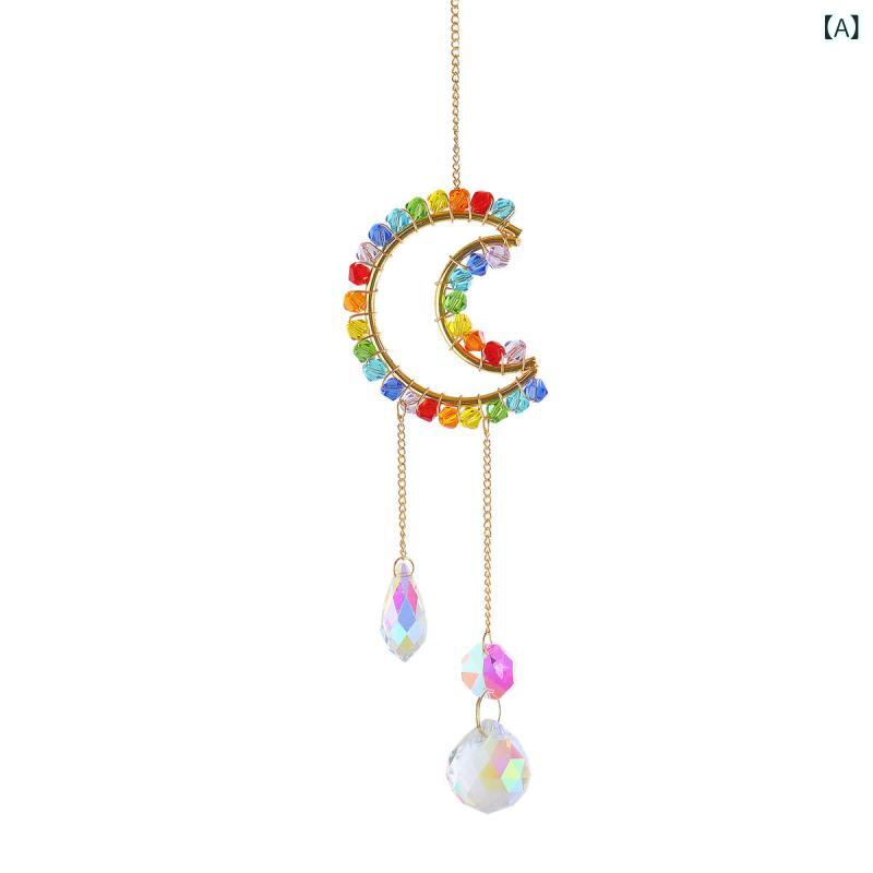 DIY 装飾 アクセサリー サンキャッチャー クリス タル ペンダント サンシャイン レインボー ドリームキャッチャー 子供 部屋 幼稚園 スカイ バルコニー ペンダント ウィンドチャイム