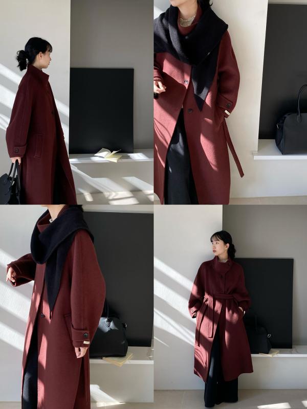 厚地の外套 レディース 冬 ロング丈 ダブル人間の顔 絨毛 酉の方角シェイプ か細い影ぼうし フォーマル 情の籠もった 軽さ 通い用 アウトドア