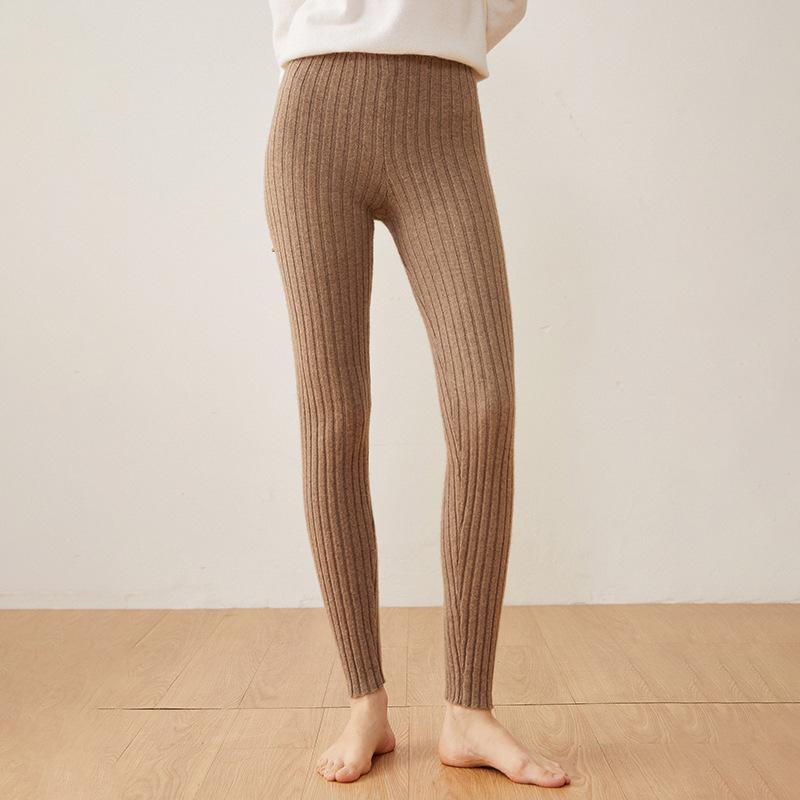 レディース 秋冬 厚手 羊毛 ニット 保暖パンツ インナー 暖か フランネル レギンス 伸縮性 柔らかい 素材