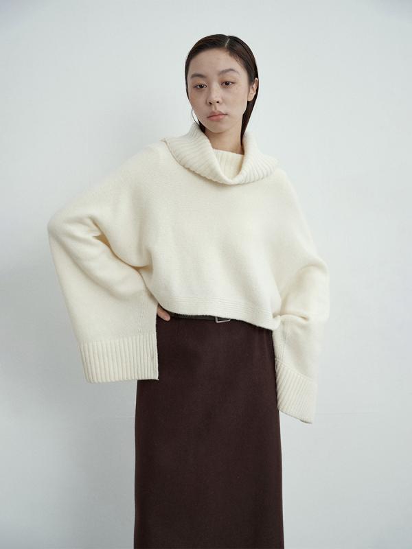 スウェーター お上さん用 秋冬 ハイネック 韓国 モランディカラー 通い用 御前上等感 羊毛 編み物 生あたたかい 理性的表現スタイル パステル色の原料品 執務室 普段使い走り ベージュ系 薄墨色系