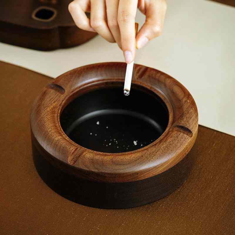 灰皿 木 御前上等感 リビング用 茶道付属物 灰飛び押しとどめる 木製 今めかしい 室内装飾小物 耐久性
