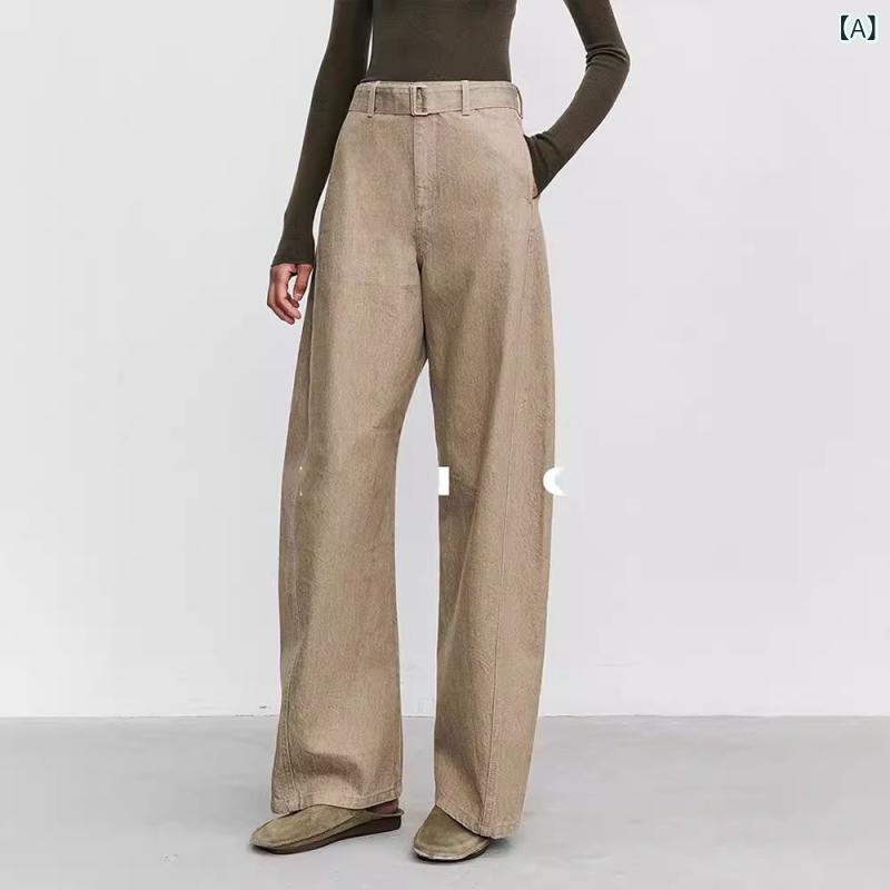 デニムパンツ 女性用 春秋 カジュアル バナナシルエット ビンテージ加工 カラフル スタイリッシュ ロング丈 ストレッチ素材 普段使い 軽量 シンプル