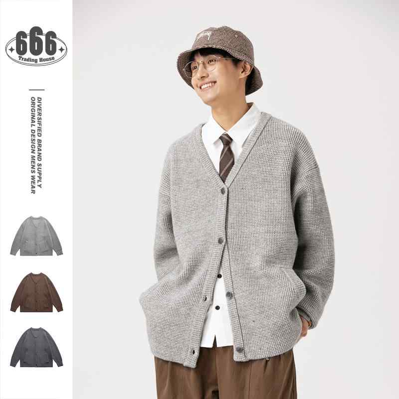 秋冬 メンズ レディース 編み物 ジレー レトロ  生あたたかい ティーシャツ ユニ一発やる 座標 パステル色の 原料品 長袖 トップス