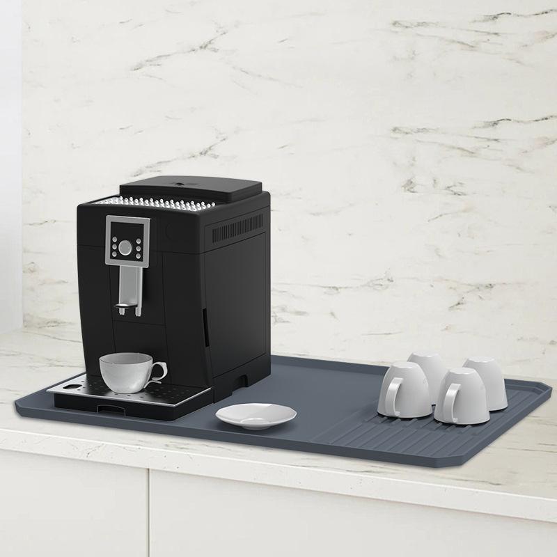 キッチン シリコン 置きマット コーヒーマシン カップ コースター 水切りパッド 食器トレイ カウンターガード 耐熱 耐水 洗いやすい 柔軟素材 滑り止め 調理補助|SEIYUショップ