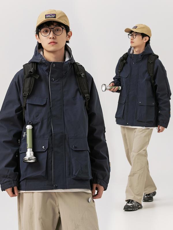 上衣 メンズ ボンネット付き添い人 レトロ 歳月 アウトドア 細工物 表現スタイル 心地よい アウター 街着 普段使い走り 軽さ 伸縮性 吸湿速乾