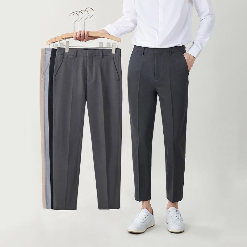 メンズ 商行為スラックス 秋冬 か細い相応う テーパードパンツ ドレープ感 フォーマル 心地よい 通い用 御前上等感 修身 垂感 男士 西装?
