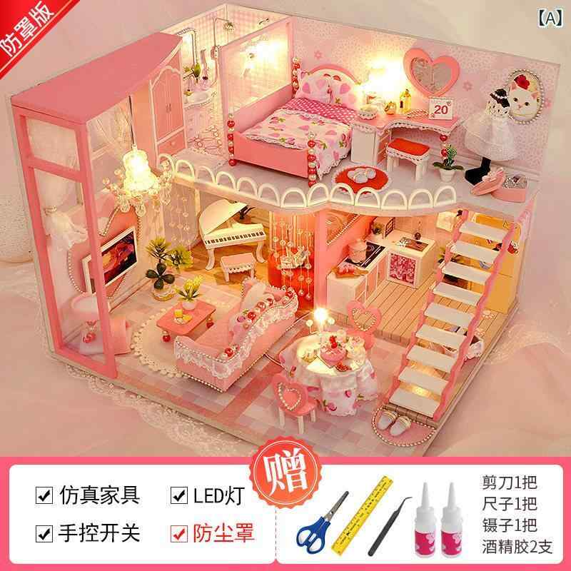 送料無料 おもちゃ ホビー 送料無料 おもちゃ ホビー DIY小さな 家 ロフト ヴィラ 手作り プリンセス ハウス ミニチュア モデル おもちゃ 誕生日 プレゼント