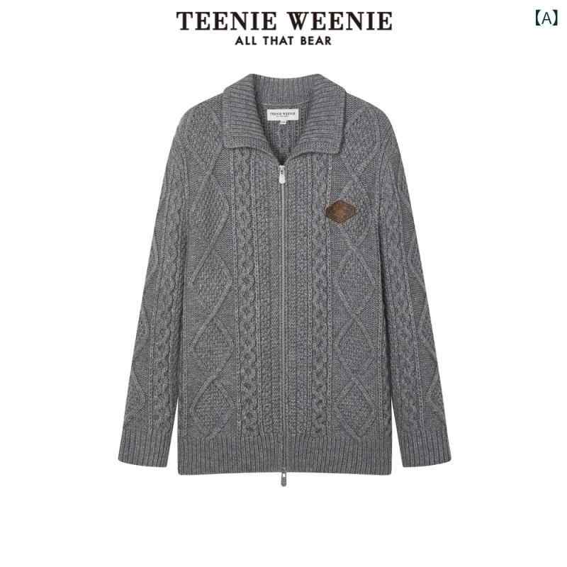 レディース 編み物 ティーシャツ TeenieWeenieの小っちゃい熊柄が施.分かりやすいでレトロフレンチ花柄動機が施.今めかしいな並み並み丈の編み物ジレー。