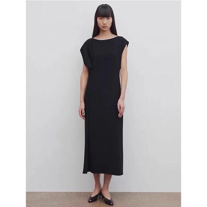 衣裳 レディース 無袖 ロング A伝達ルート 春夏 トリアセテート原料品 通気性 分かりやすい 軽さ 女子らしい 普段使い走り 伸縮性