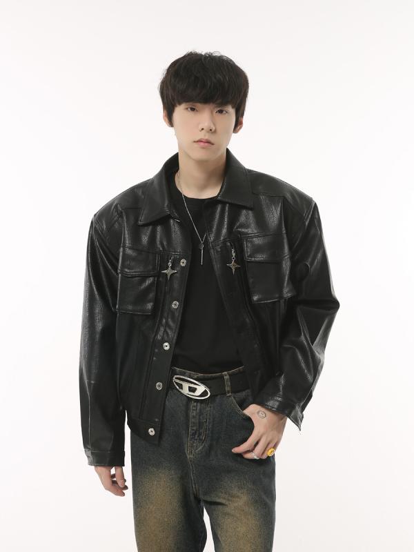 ライダースジャケット メンズ 革 レトロ 韓国 肩パッド 秋冬 今めかしい 心地よい アウトドア 古典派音楽 バイカースタイル