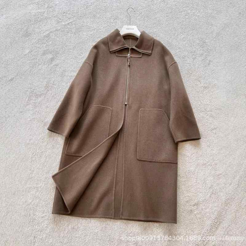 メンズ 秋冬 ロングコート カシミヤ 厚手 ジッパー ゆったりシルエット スタイリッシュ 高級感 保温性 暖か ソフトタッチ 日常使い 通勤用 カジュアル｜SEIYUショップ 13,087円