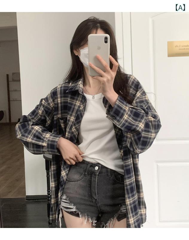 レディース チェック トップス MISSMARMの美国風のヴィンテージチェック柄ロングスリーブシャツは、春にぴったり。デザインがユニークでゆったりとしており、リラックスしたカジュアルシャツ風のアウターです。 4,934円