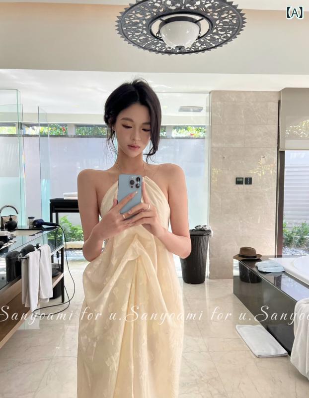 ホルターネック レディース トップス ホルターネック レディース トップス SanyoAmi 氷山の 美しさ * 2 k F rja 甚だしい  刺しゅう 休み日 ホルターネック うしろ側 受け答え ロング スコート 御上さん