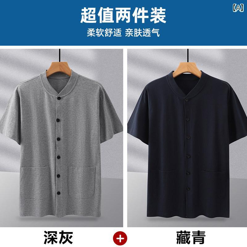 ニット レディース カーディガン ニット レディース カーディガン 夏 中高年 男性 綿 カーディガン 半袖 T シャツ ゆったり パパ トップス ボタン 付きお じいちゃん ボトムス