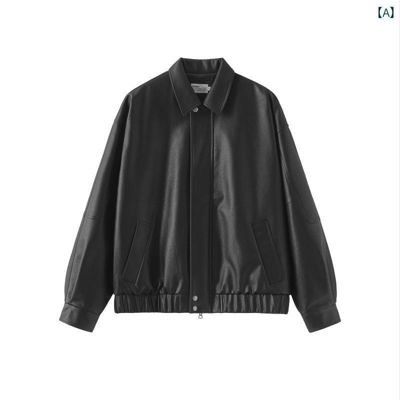 メンズ　　ジャケット　シンプル BUTTBILL 23 AW 和風 レトロ レザー メンズ カップル 機関 車 ショート コーチ フライト ジャケット コート