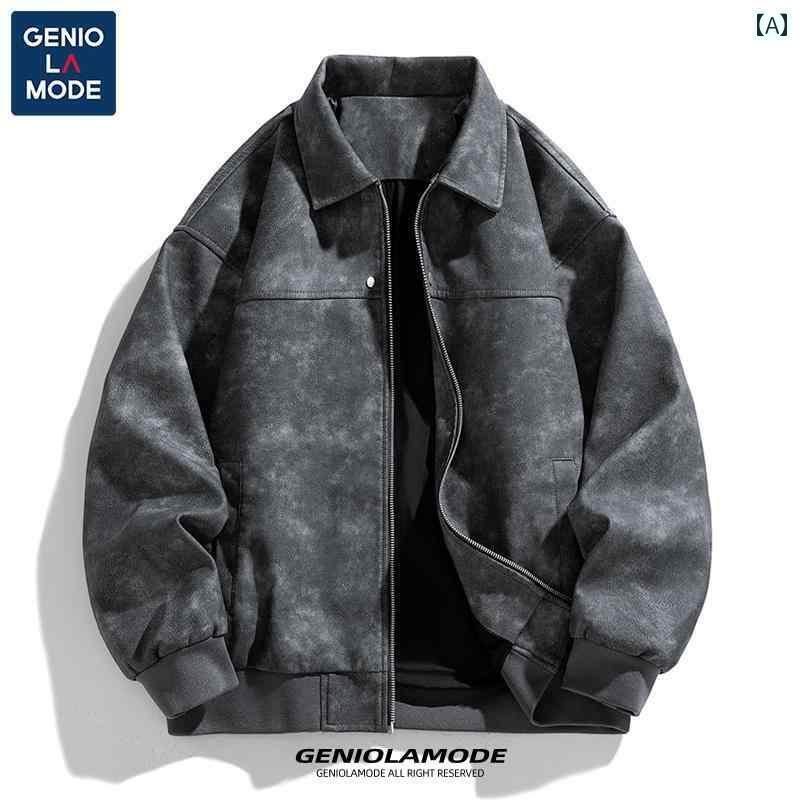 アウター　メンズ　ジャケット　パーカ GENIOLAMODE レザージャケット コート メンズ 春 アメリカン モーター サイクル 野球 ユニフォーム 5,748円