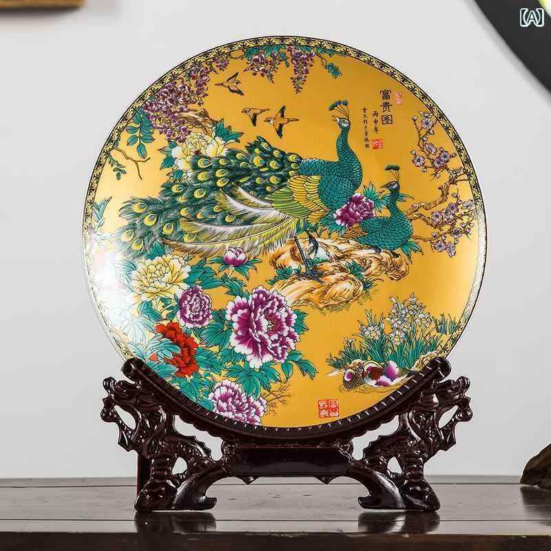 ホビー　雑貨　装飾品 景 徳 鎮 陶器 吊り 皿 装飾 中国 リビング ルーム ワイン キャビネット アンティーク 棚 装飾品 ホーム アクセサリー
