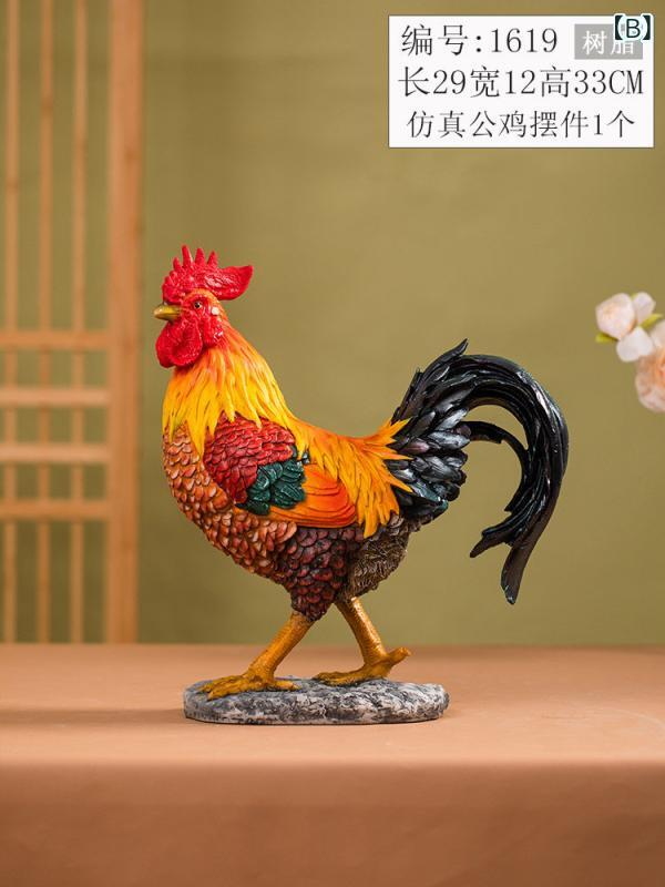 雑貨　装飾品　 大きい 鶏の 飾りの シミュレーション 家の 干支の 鶏 チャイナ風 ポーチ 装飾 リビング ルームの 縁起の 良い